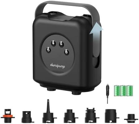 dwndpump Paddle Board Pump Electric, Rechargeable 20 PSI High Pressure SUP Pump, Portable Dual-Stage Inflation, Auto-Off & 12V DC, for Paddle Board, Kayaks, Mattress, Kite Wings, Tents