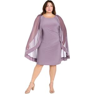 R&M Richards Women's Plus Size Crystal Glow Evening Dress, Elderberry, 16 Plus