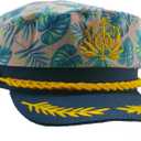 Captain Hat, Sailor Hat, Boat Hat, Navy Marine Admiral for Women Men Halloween Costumes Accessory (Blue)