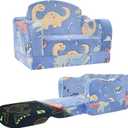 aodisman Thick Comfy Toddler Chair and Couch for Kids,2-in-1 Soft Plush Fold Out Sofa for Children,Convertible Couch to Lounger for Toddler