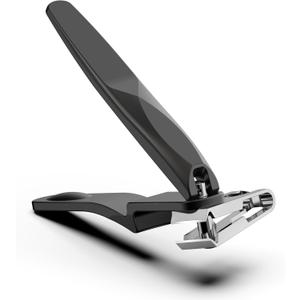 BEZOX Nail Clippers for Seniors, Free-Rotating Jaw Toenail Clippers for Thick Nails, Fingernail Clipper for Men & Women with Sharp Straight Blades - Black