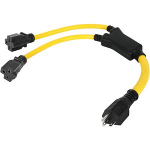 NEMA 6-20 Splitter, 6-20P to (2) 6-20R NEMA 6-20 Extension Cord 6-20P to 6-20R (T Blade Female Also for 6-15R Adapter)