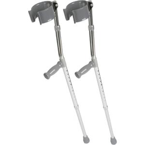 Medline Aluminum Forearm Crutches, Adult, Cuff Size 4", Pack of 2 (Adult, 5'0" - 6'2")