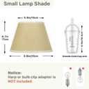 Khaki Empire Lamp Shades Set of 2, 5.9" 9.8" 6.6" Natural Linen Lampshades for Table Lamps, Small Spider Fitter Replacement Lamp Shades, Bulb Clip Adapters Included, No Assembly Required