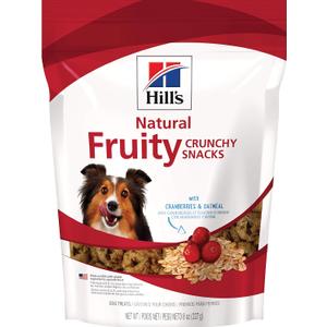 Hill's Natural Fruity Crunchy Snacks, All Life Stages, Great Taste, Dog Treats, Cranberries & Oatmeal , 8 oz Bag (8 Ounce (Pack of 1))