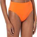 Amazon Essentials Women's High Waist High Leg Bikini Bottom (Orange)