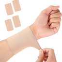 SATINIOR 2 Pairs Compression Wrist Sleeve Wrist Wraps Compression Brace Supports Elastic Sweat Bands for Women, Men Sports, Tennis Players (Medium, Beige)
