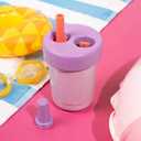 Kids Water Bottle with Carrying Rope and Straps | Ceramic liner 16oz for School and Trvels | Two Travel Carrying Options |