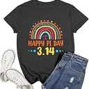 Pi Day Shirt Women Happy Pi Day 3.14 Shirts Math Teacher T-Shirt Pi Symbol Math Lover Tshirt Funny Mathematic Tee Top, S, Grey
