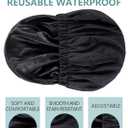 Years calm Reusable Waterproof Shower Caps for Women, Hair Caps for Showers, Double-Layer Elastic Design, for All Hairstyles, Travel-Friendly (black)