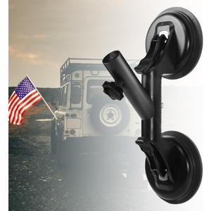 Flag Pole Mount for RVs & Cars - Heavy Duty Metal Suction Cup Flagpole Holder, Strong Universal Stable Hold, Quick Installation for Camper, Truck, Boats, Yachts