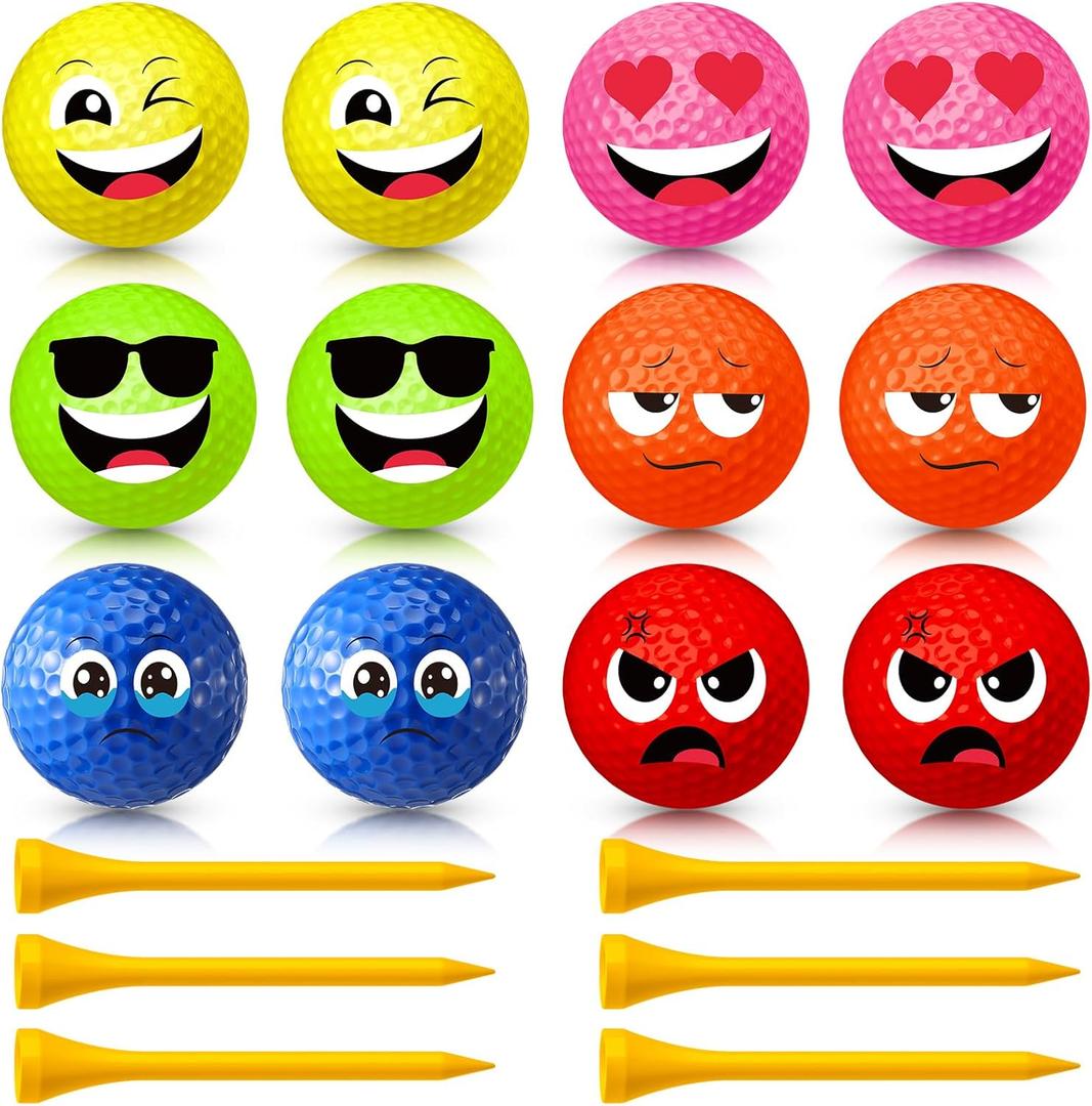 18 Pcs Golf Balls Gifts Set for Dad 12 Funny Humor Golf Balls and 6 Tees for Men Women Coworkers Employees Golfers Birthday Retirement Christmas Holiday Party Favors