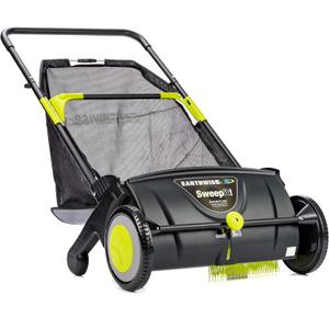 Earthwise LSW70021 21-Inch Width Leaf & Grass Push Lawn Sweeper, Black