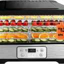 Food Dehydrator Machine-Dehydrators for Jerky Beef Fruit, 300W 158 Temperature Control & 24H Timer Food Dryer with 5 BPA-Free Trays Fruit Dryer for Herb, Fruit, Dog Treats (Black)