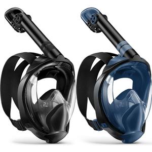 Zenoplige Full Face Snorkel Mask Adults, Dry-Top Snorkeling Gear with Camera Mount, Foldable 180-Degree Panoramic Scuba Mask for Snorkeling Diving Swimming Travel, Anti-Fog & Anti-Leak