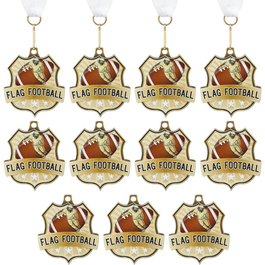 Medals with Neck Ribbons Soccer Awards Medals Baseball Team Awards Softball T-Ball Flag Football Trophy for Kids Sports Competitions Celebration Gift, 11 pcs