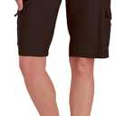 LIFOMO Women's Shorts 10'' Inseam Linen Hiking Cargo Shorts Summer Bermuda Drawstring Lightweight Casual Comfy with Pockets, Brown, XXL (Brown, XXL)