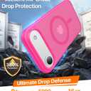 Magnetic for iPhone Air Case 2025,[Anti-Slip][Compatible with MagSafe][Military Grade Drop Protection] Shockproof Protective Translucent Matte Phone Case for iPhone 17 Air Case,Hot Pink