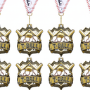 Ecation 8 Pcs Baseball Metal Medals Softball Medals 2 Inch Tee-Ball Team Awards Gold Volleyball Medal Football Basketball Soccer Sports Award with Neck Ribbon for Kids