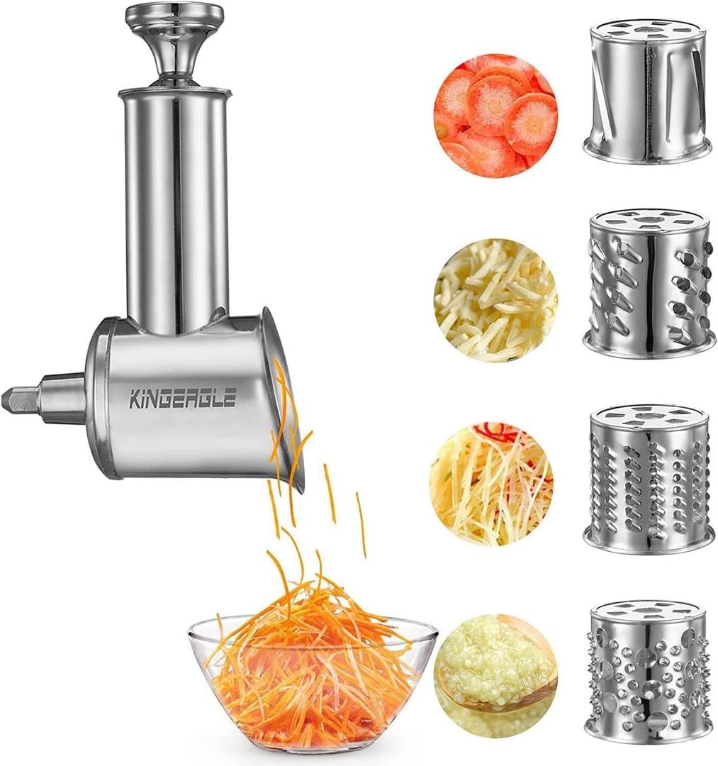 Stainless Steel Slicer Shredder Attachment for KitchenAid Mixer, Cheese Grater Attachment, Food Slicer for KitchenAid Mixer, Accessories for Kitchen aid