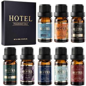 Hotel Diffuser Oil Gift Set - Inspired by 5-Star Hotel Fragrance Oil Set - My Way, White Tea,Baccarat,Four Seasons,Dubai,Beachfront Villa,Paris Coast