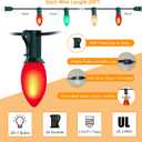 Abeja C9 LED Christmas Lights Outdoor, 25 Ft C9 Vintage String Lights with 26 Shatterproof Multicolor LED Bulbs, Connectable Multicolor Lights for Holiday Party Roofline Garden Patio, Red/Green/White