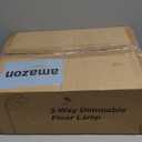 Dimmable Floor Lamp - 3 Lights Arc Floor Lamps for Living Room, 1000LM Modern Tall Standing Lamp With Beige Shades & Heavy Base, Mid Century Tree Floor Lamp for Bedroom Office, 3 LED Bulbs Included (Matte Black-Beige Linen Shades)