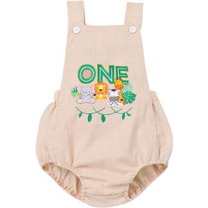 IMEKIS Baby Girls Boys Boho 1st Birthday Outfit Summer Romper for Cake Smash Photo Shoot, Size: 6-12 Months