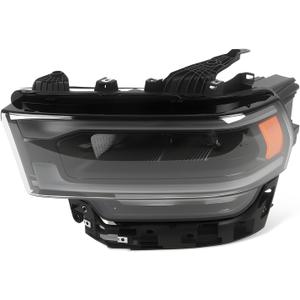 Headlight Assembly Compatible with Ram 2500 3500 2019-2024 | Headlamp with DRL Driver Left Side 68360179AD Direct Replacement Plug & Play Installation