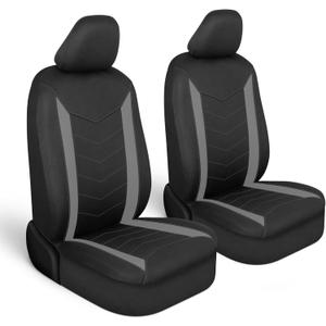 Motor Trend SpillGuard Seat Covers for Cars Trucks SUV  Gray Seat Covers with Waterproof Neoprene Lining, Automotive Car Seat Covers for Front Seats Only, Forros Para Asientos de Carro