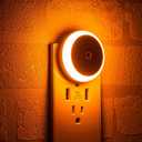 Amber Night Light Plug in, Dusk to Dawn Sensor, Blue Light Blocking, Automatic Nightlight, Energy Efficient, 2 Pack LED Night Lights Plug into Wall, for Bathroom, Bedroom, Kitchen, Hallway, Stairway