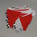 32Ft Racing Party Decorations Red Blue Black White Checkered Racing Car Fabric Banner Triangle Flag Pennant Garland Streamers for Kids Race Car Birthday Racetrack Baby Shower NASCAR Picnic Decor