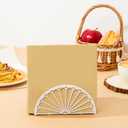 24 Pieces Napkin Holder Plastic Napkin Holder Fan Design Tissue Dispenser Freestanding Fan Shaped Organizer Paper Napkin Holder Stand for Kitchen Restaurant Home Bar, 5.91 x 2.95 x 1.57 Inch (White)