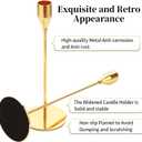 Oatnauxil Metal Gold Taper Candle Holder for Wedding, Dinning, Party, Fits 3/4 inch Thick Candle&Led Candles (Set of 6 Pcs)