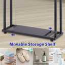 Towel Racks for Bathroom, 39'' Tall 2 Tier Bathroom Towel Stand with Storage Shelves, Modern Standing Pool Drying Rack for Outdoor, Black, ALHAKIN