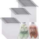 DIOMMELL Set of 24 Transparent Shoe Bags for Travel Large Clear Shoes Storage Organizers Pouch with Rope for Men and Women