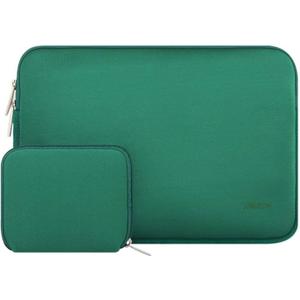 MOSISO Laptop Case 13.3 inch, 13-13.3 inch Laptop Sleeve Bag Compatible with MacBook Air/Pro 13/Pro 14 M5 M4 M3 M2 M1, HP Dell ASUS Lenovo, Neoprene Computer Sleeve Bag with Small Case, Peacock Green