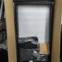 Portable DJ Booth 43"L x 20"W x 45"H, DJ Facade Booth with Black & White Scrims, Folding DJ Booth for Party, DJ Facade Table Booth with Cable Hole, Black Metal Frame + Carry Bag