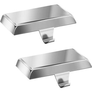 Fovths 2 Pack Christmas Stocking Holders for Mantle Christmas Stocking Holder for Fireplace Stocking Hooks for Mantle Weighted Stocking Hangers with Protective Pad for Xmas Party Decorations (Silver)