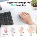 TECKNET Rechargeable Bluetooth Mouse, [ USB + BT5.0 + BT3.0 ] Wireless Mouse, Ergonomic Design, Silent Click, 6-Level 4800 DPI Wireless Mice, 3-Device Switching for Laptop, Computer, MacBookPink