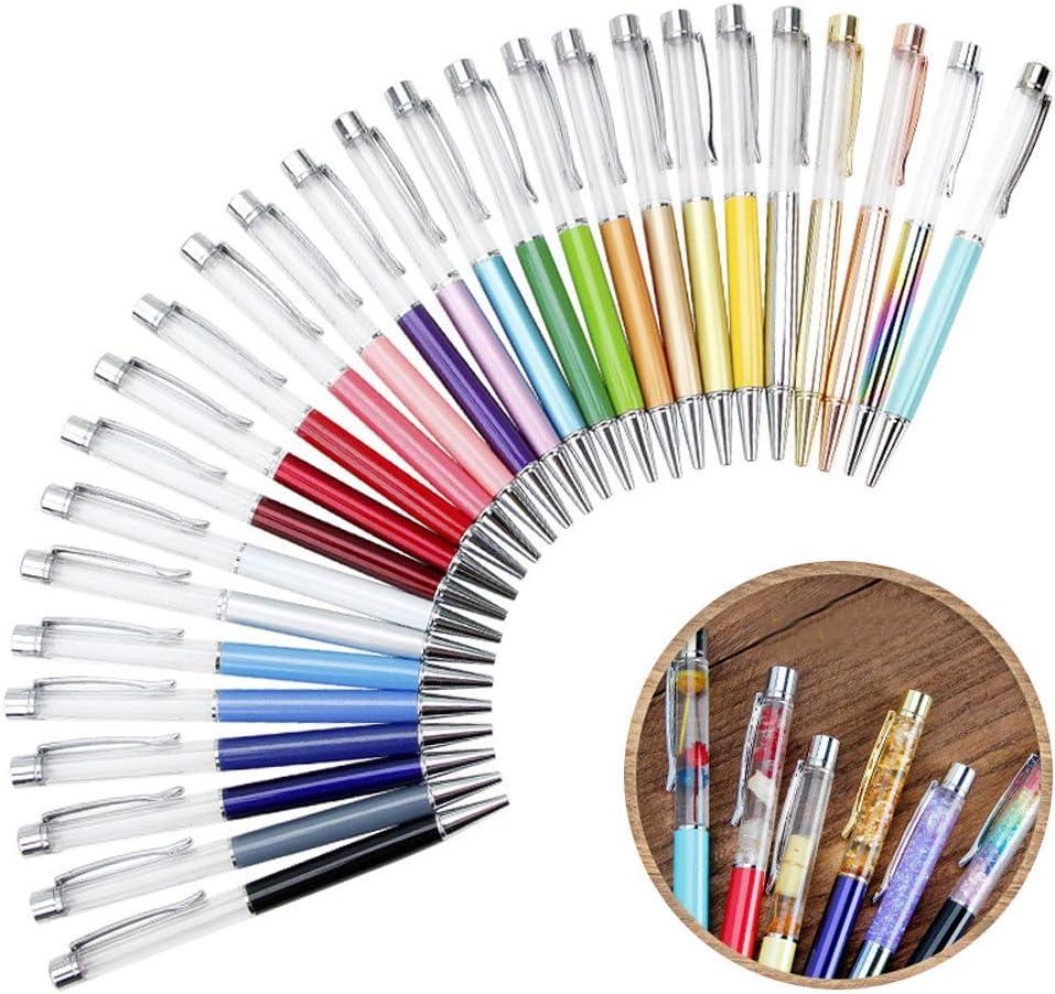 Colorful Fillable Ink Empty Tube Ballpoint Pens Floating DIY Pens,Building Your Favorite Liquid Sand for Easter Gift 27 Pack