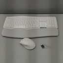 White Wireless Keyboard and Mouse Combo for MacBook & Windows, 30dB Quiet Ergonomic Keyboard Set with Wave Keys & Soft Palm Rest, Silent Typing, Dual-System Switch, Ideal for Home OfficeSablute