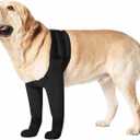 Dog Socks & Boots - Waterproof Anti-Licking Paw Protectors with Non-Slip Bottom, Post-Surgery Recovery Sleeves for Wound Protection (Black, 2XL)