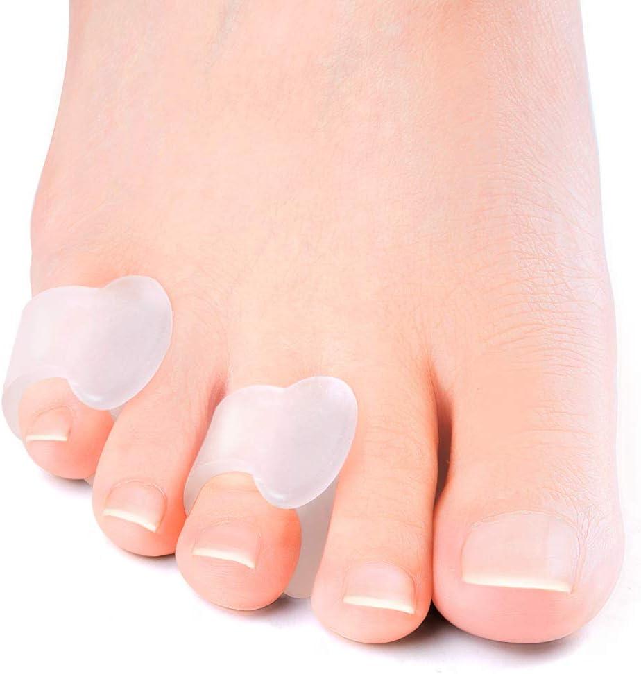 Welnove Gel Toe Separator, Pinky Toe Spacers, Little Toe Cushions, Small Toe Sleeves for Preventing Rubbing & Reducing Pressure (Pack of 12, Transparent)