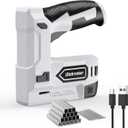 Bielmeier Electric Staple Gun, 2 in 1 Lithium-ion Electric Stapler, 4V Cordless Brad Nailer Kit with Staples Nails, USB Charger, Power Tacker for Upholstery, Material Repair, Carpentry, DIY (Black)