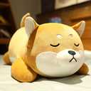 Shiba Inu Plush Pillow,Soft Corgi Stuffed Animals Toy Cute Sleeping Puppy Doll Gifts for Kids (Smiling Eyes, 19.6 inch)