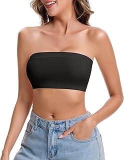 Strapless Bras for Women Tube Tops for Women Bandeau Bra Bralette Seamless Non-Padded Small
