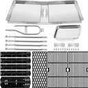 DGH474CRP Grease Tray Replacement Parts for Dyna Glo DGH474CRP, DGH483CRP, DGH485CRP, DGH474CRP-D, 24"-30" Adjustable Drip Pan, Grill Grates, Heat Shields and Burners for Dyna-glo 5 Burner Gas Grill