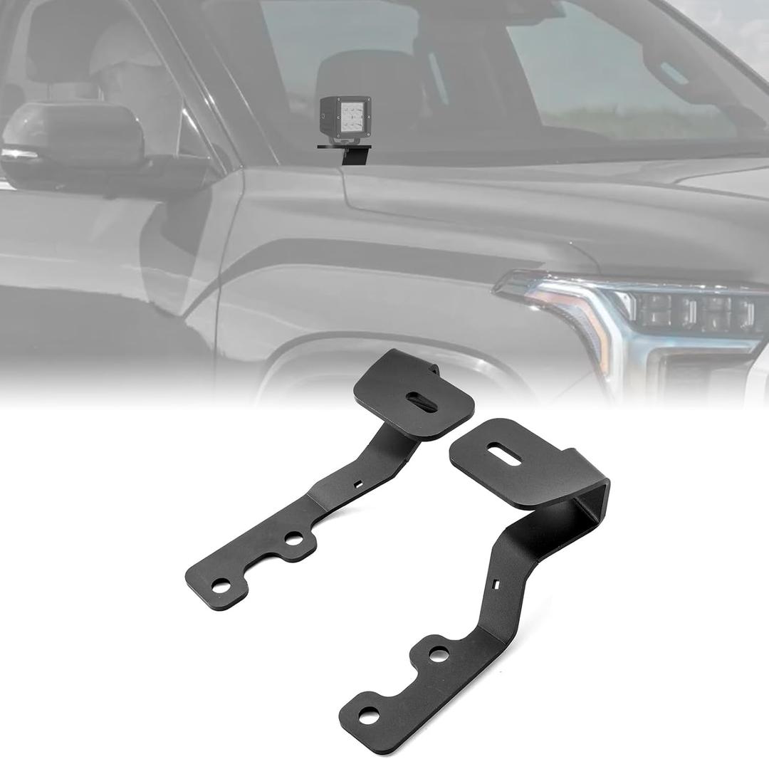 WeiSen Upper Ditch Light Bracket Compatible with Toyota Tundra 2022-2025 Hood Hinge Mount Bracket for Auxiliary Off Road LED Work Light Pods
