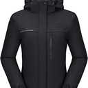 CAMEL CROWN Womens Mountain Snow Waterproof Ski Jacket Detachable Hood Windproof Fleece Parka Rain Jackt Winter Coat (3X-Large, New Black-2020)